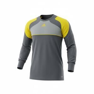 Adidas Mens Large Climalite Soccer Goalie Jersey Gray Yellow Padded Elbow GC